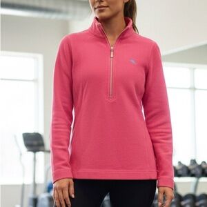 Tommy Bahama Raspberry Pink Quarter-Zip Fleece Pullover